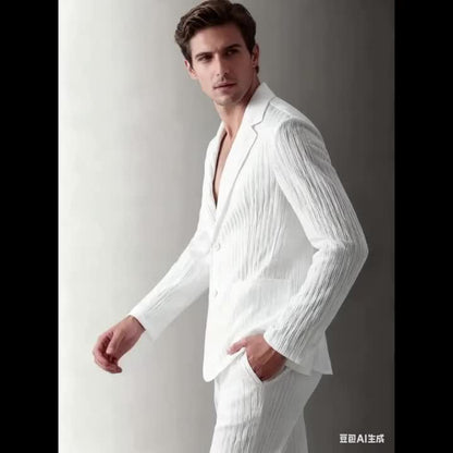 Herren Anzugjacke im modernen Streifen-Design – Eleganter Freizeit-Look für Frühling und Sommer