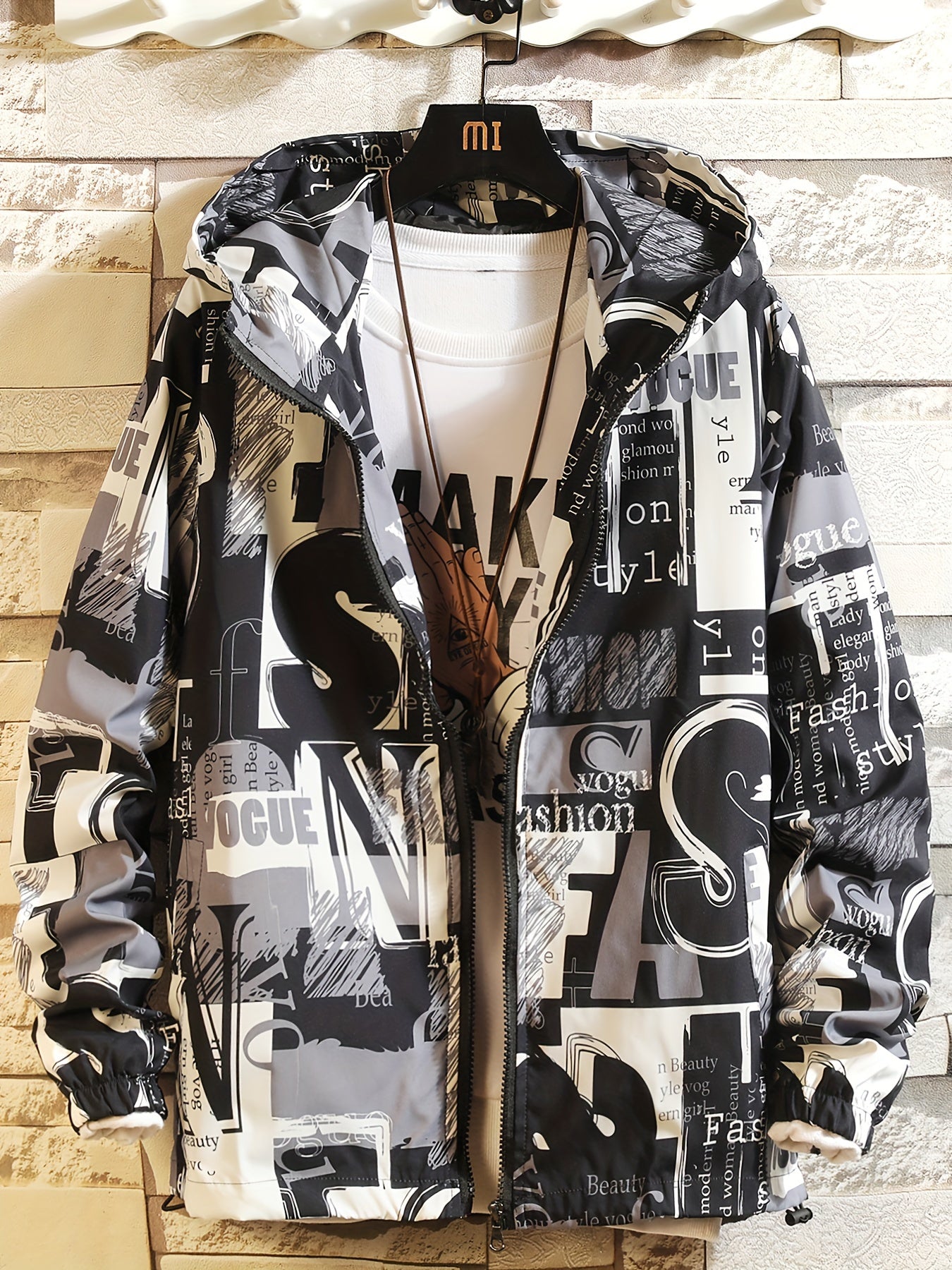 Kapuzenjacke mit auffälligem Buchstaben-Print für Herren und Damen