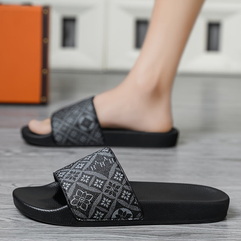 Herren Slide Sandalen mit modernem Muster – Bequeme Freizeitschuhe für Alltag & Strand