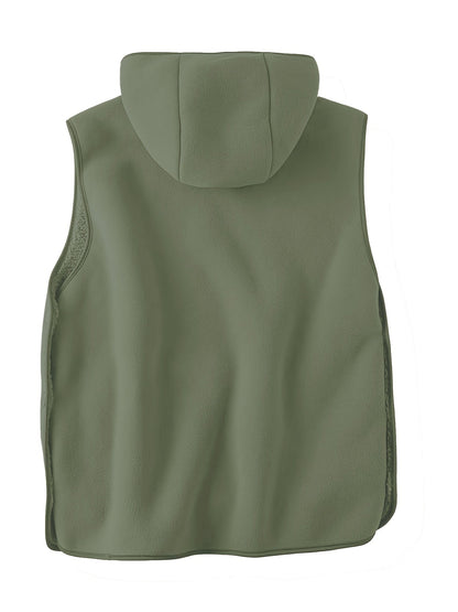 Unisex Kapuzenweste mit Kängurutasche und seitlichen Knöpfen, gefütterte Kapuze