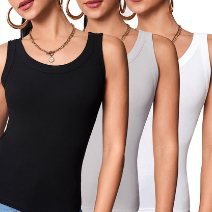 Damen Basic Tanktop 3er-Pack – Figurnah, Modern, Alltag & Freizeit