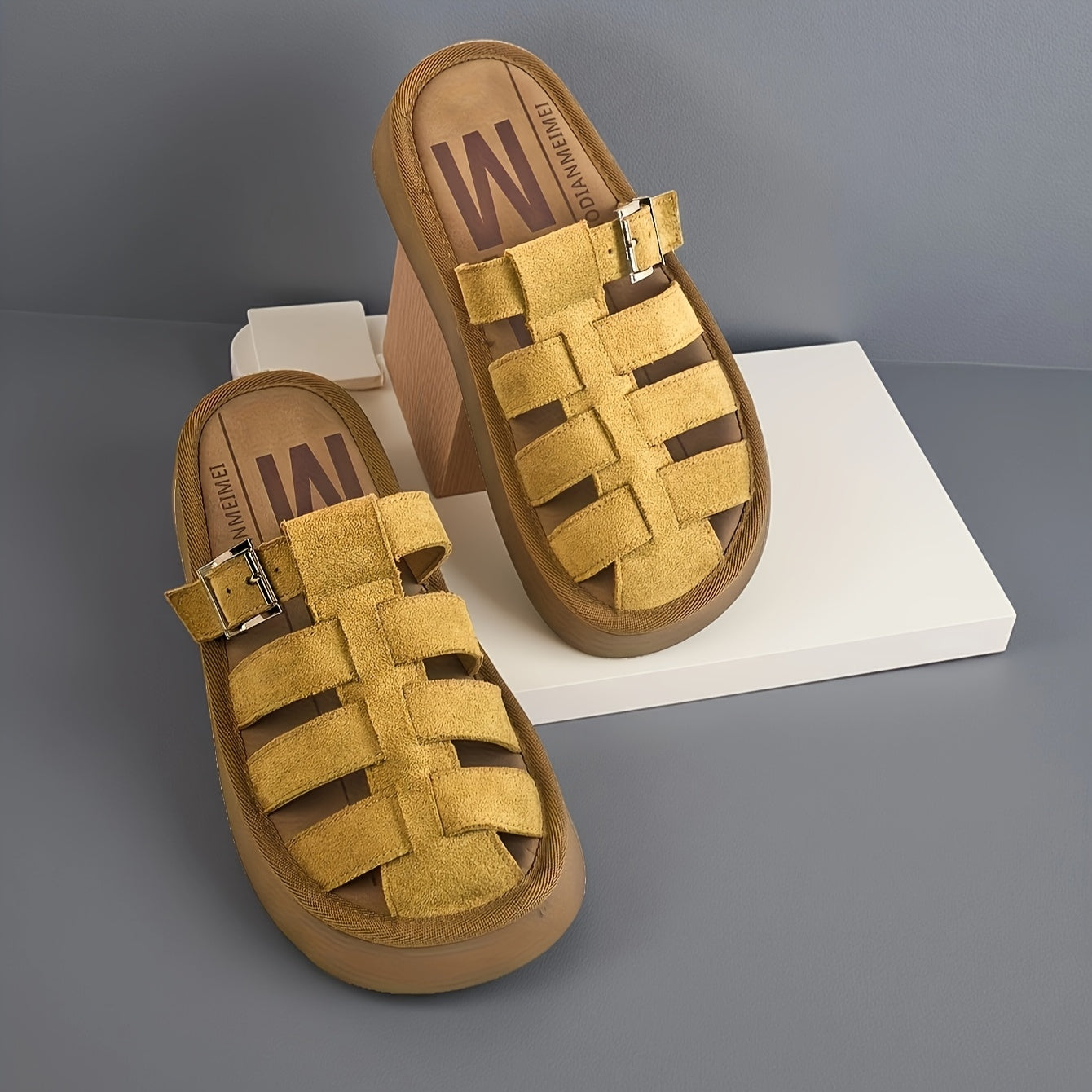 Damen Plateau-Fischerkreuz-Sandalen für Alltag und Freizeit