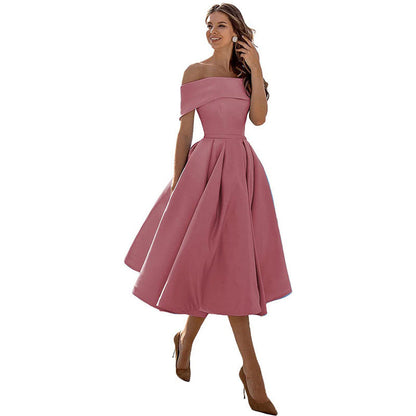 Elegantes Damen-Off-Shoulder-Abendkleid im klassischen Design