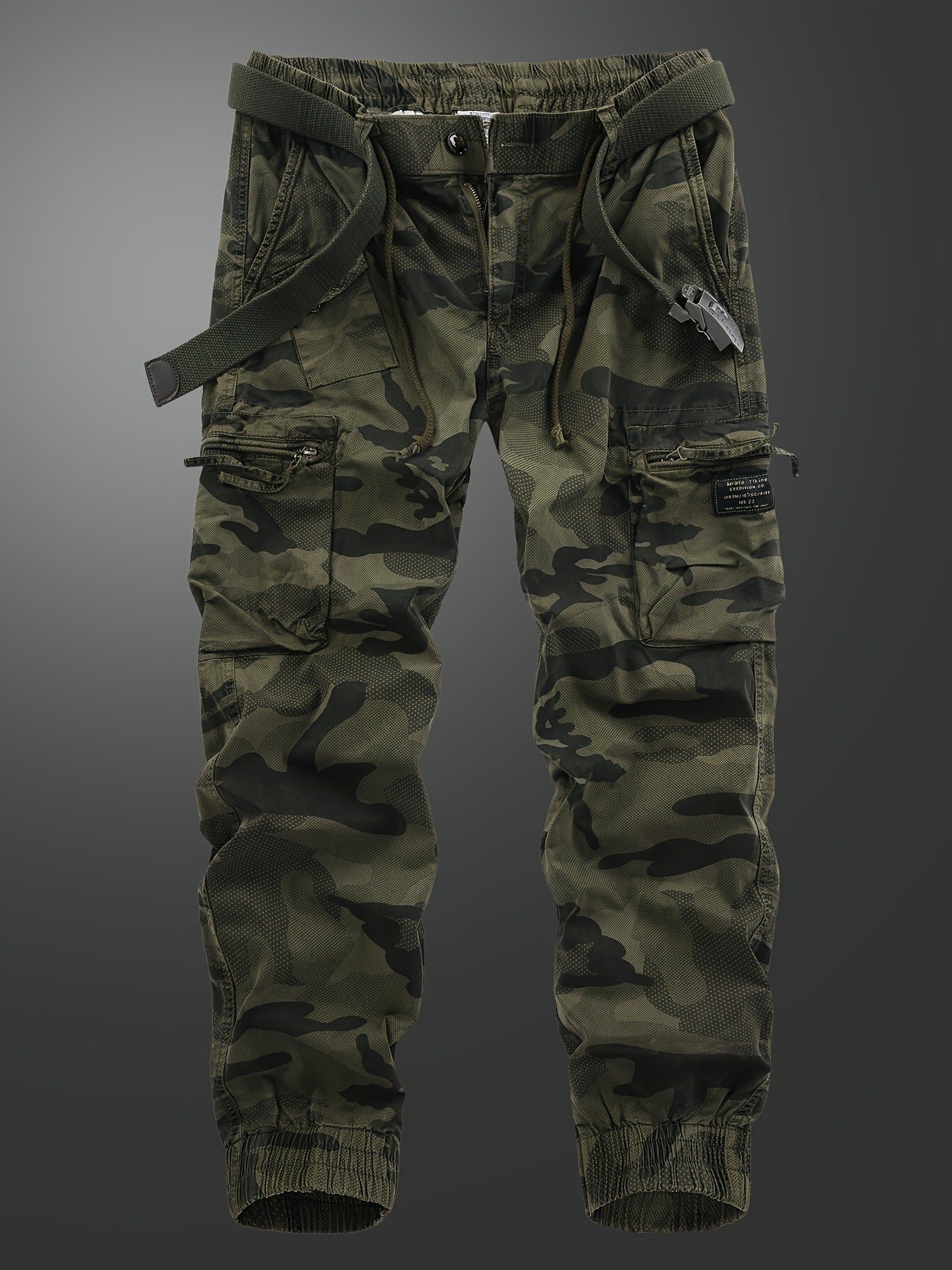 Herren Cargo Jogger Hose mit Camouflage Muster und Utility-Design – Streetwear und Outdoor