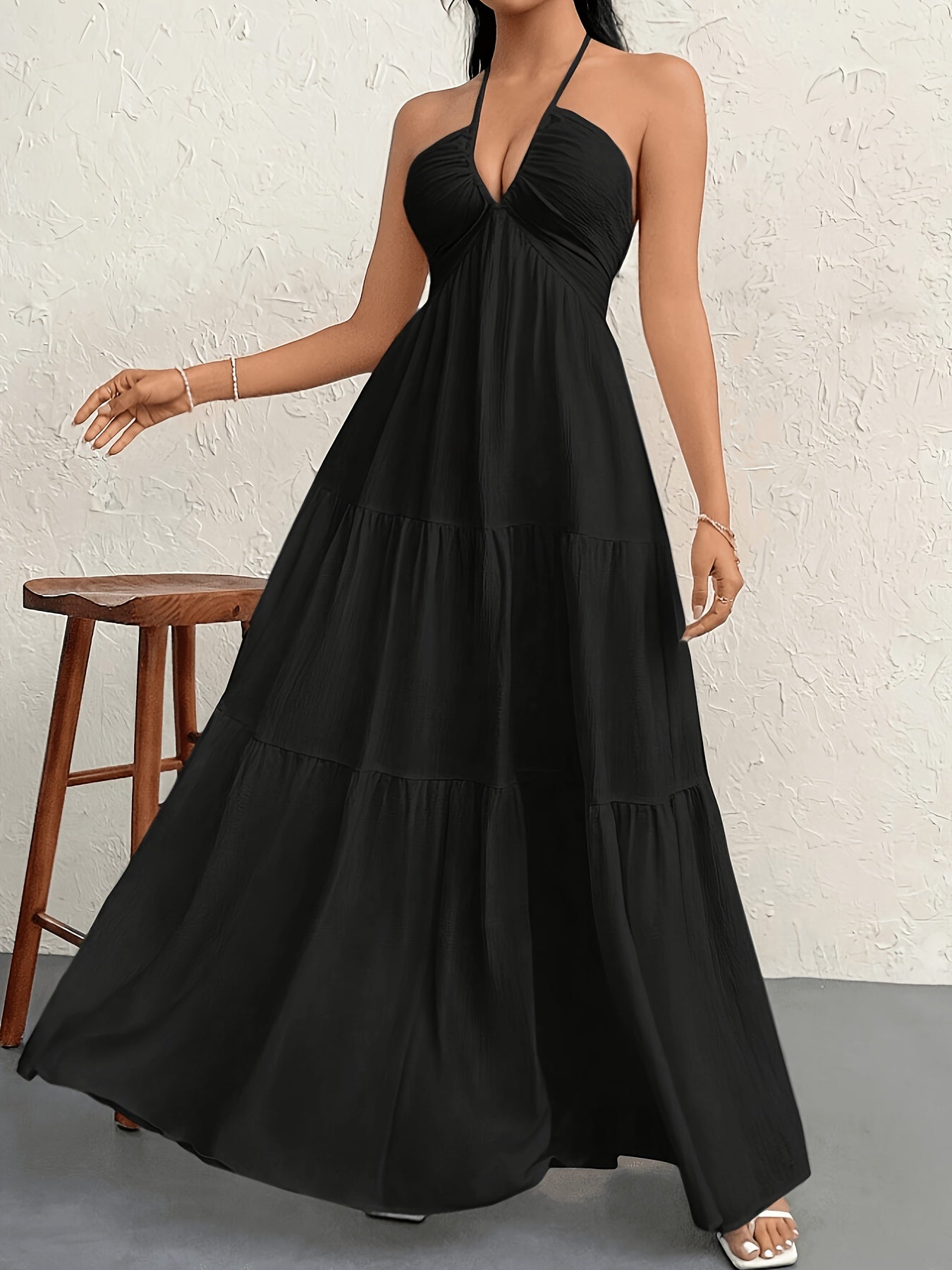 Damen Maxikleid Elegant mit Spaghettiträgern und Rückenfrei – Stilvolles Abend- und Sommerkleid