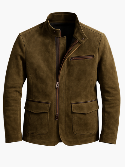Herren Wildlederjacke im klassischen Fieldjacken-Stil – Vielseitige Übergangsjacke für stilbewusste Männer