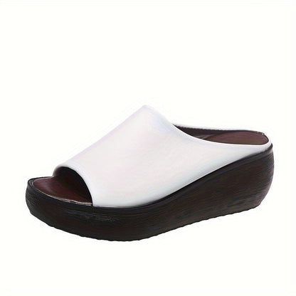 Damen Komfort-Pantoletten mit Plateau – Modische Slip-On Sandalen für Alltag und Freizeit