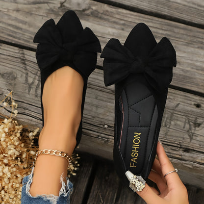 Damen Ballerinas mit Spitze und großer Schleife – Elegante Flats für Alltag und Büro