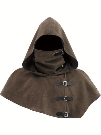 Kapuzencape mit Kragen und Schnallen, Mittelalterlicher Stil