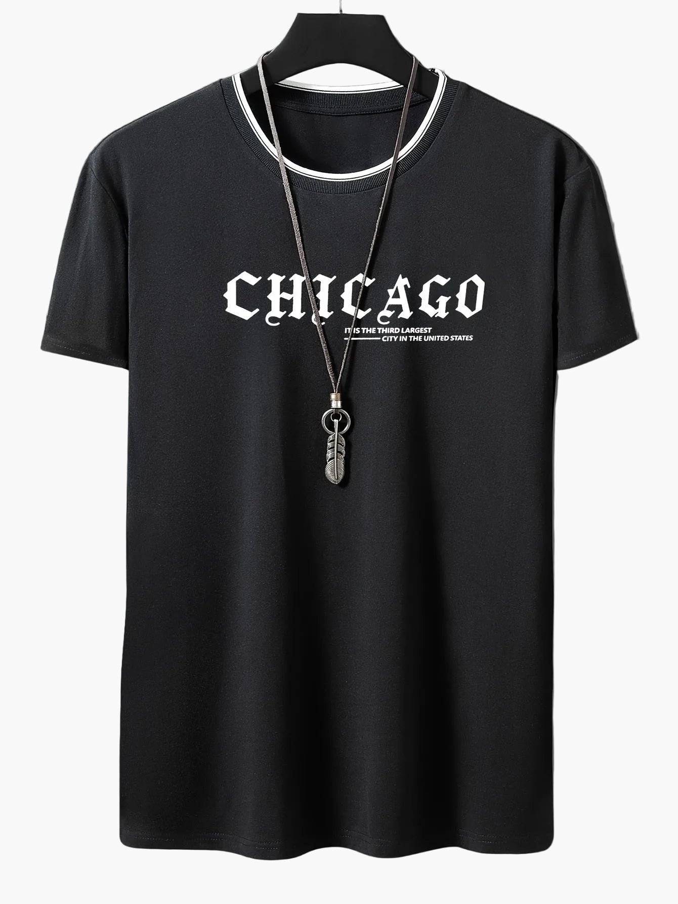 Herren T-Shirt mit „CHICAGO“-Print, lässiger Streetwear Stil