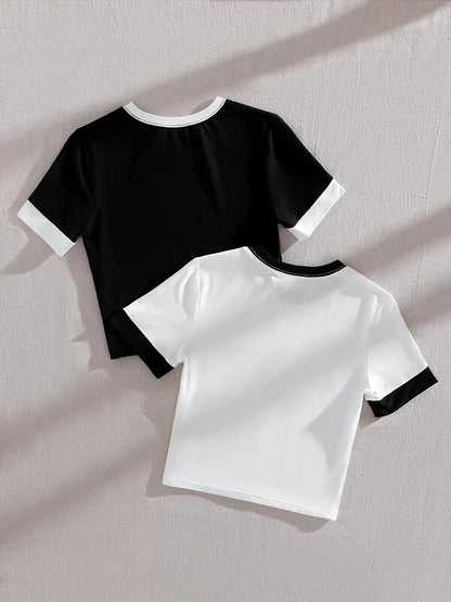Unisex Kontrast-T-Shirt im modernen Casual-Stil – Perfekt für Alltag & Freizeit
