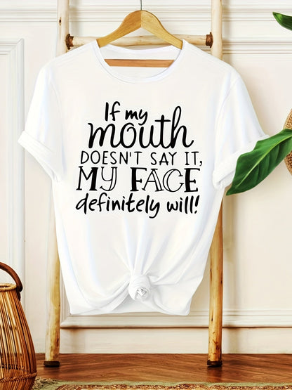 Damen Lustiges Statement T-Shirt mit Aufdruck – Lockeres Sommer Shirt für Alltag & Freizeit