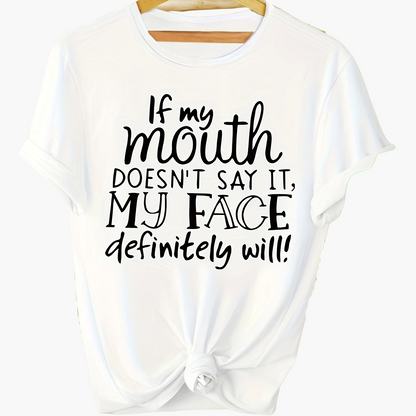 Damen Lustiges Statement T-Shirt mit Aufdruck – Lockeres Sommer Shirt für Alltag & Freizeit
