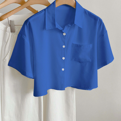 Damen Kurzarm Bluse im modernen Cropped-Look – Lässig & vielseitig kombinierbar