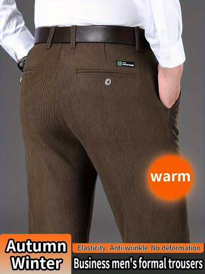 Herren Kordhose, gerade geschnitten, warm, Business Anzughose