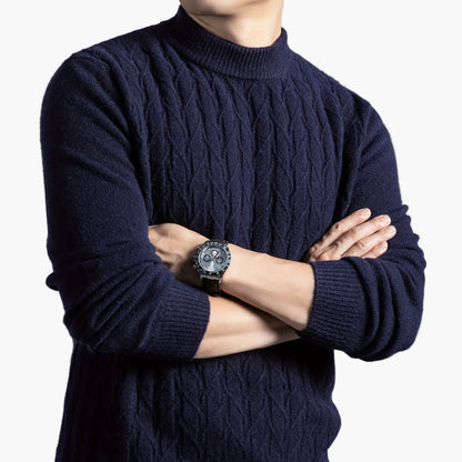 Herren Strickpullover mit Zopfmuster – Modischer Freizeitpullover für Herbst und Winter