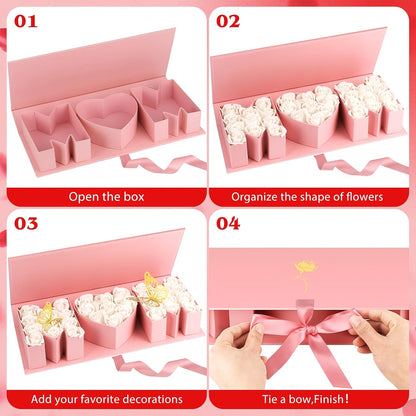 Muttertag Geschenkbox mit Rosen und Schmetterlingen – Elegante Dekoration und Präsentationsbox für Damen