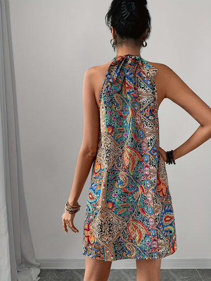 Damen Elegantes A-Linien Sommerkleid mit Modernem Muster – Perfekt für Urlaub & Freizeit