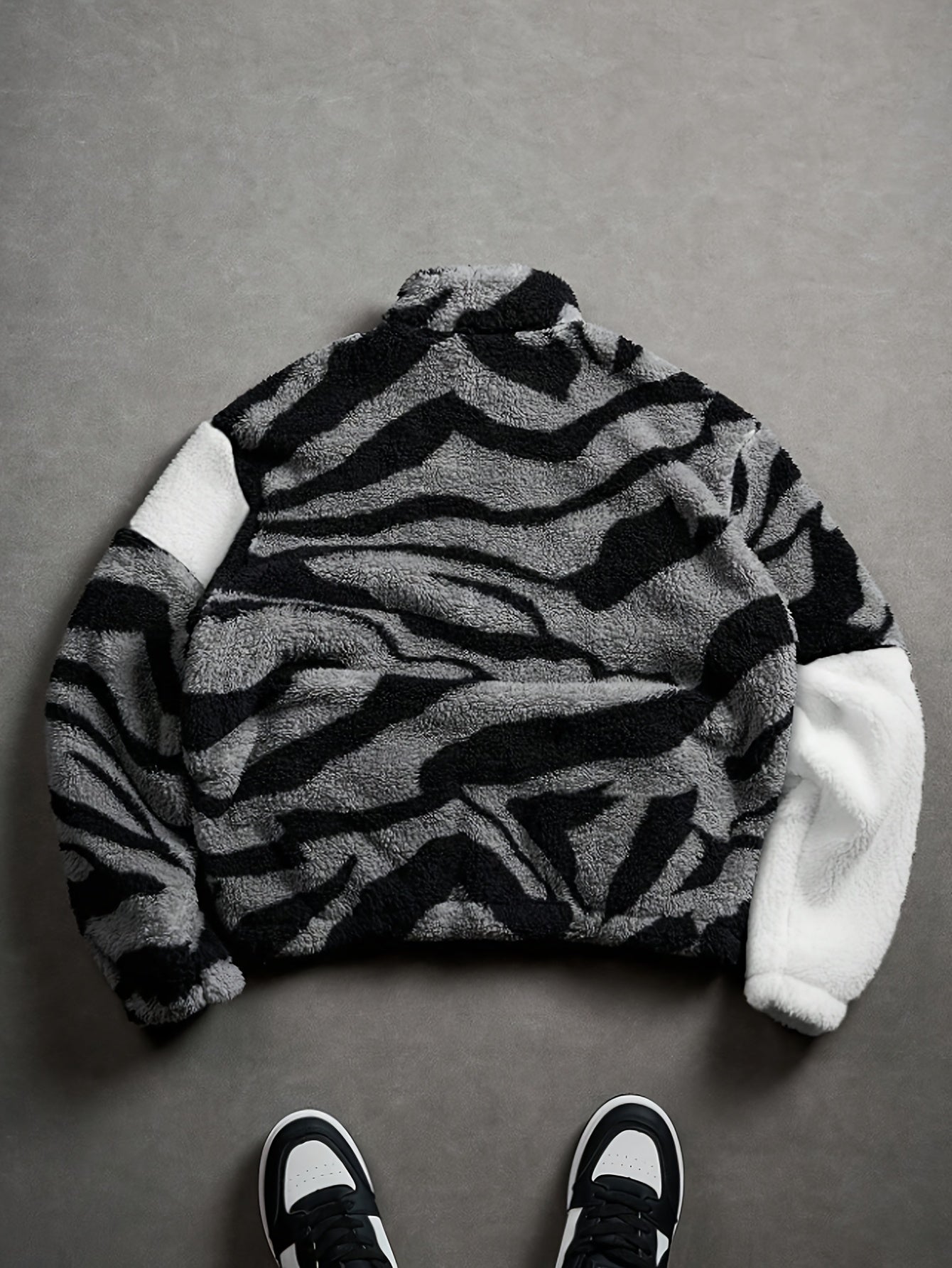 Fleecejacke Unisex mit Stehkragen und Reißverschluss, Tiermuster, mehrere Farben