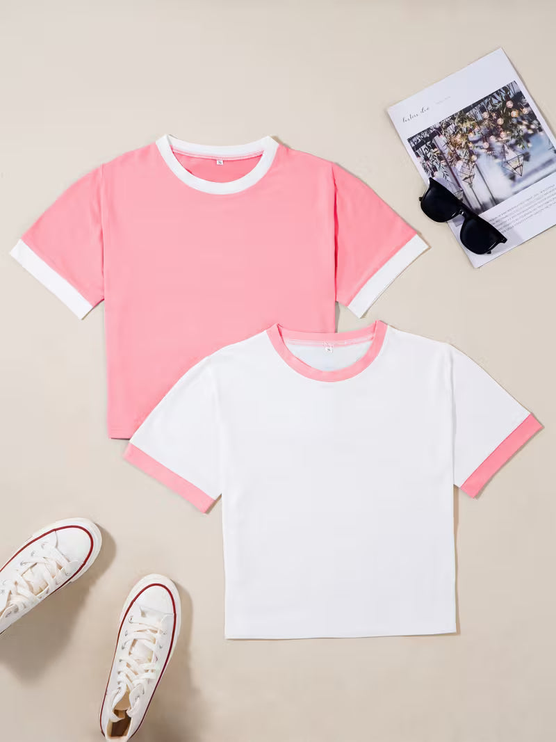 Unisex Kontrast-T-Shirt im modernen Casual-Stil – Perfekt für Alltag & Freizeit