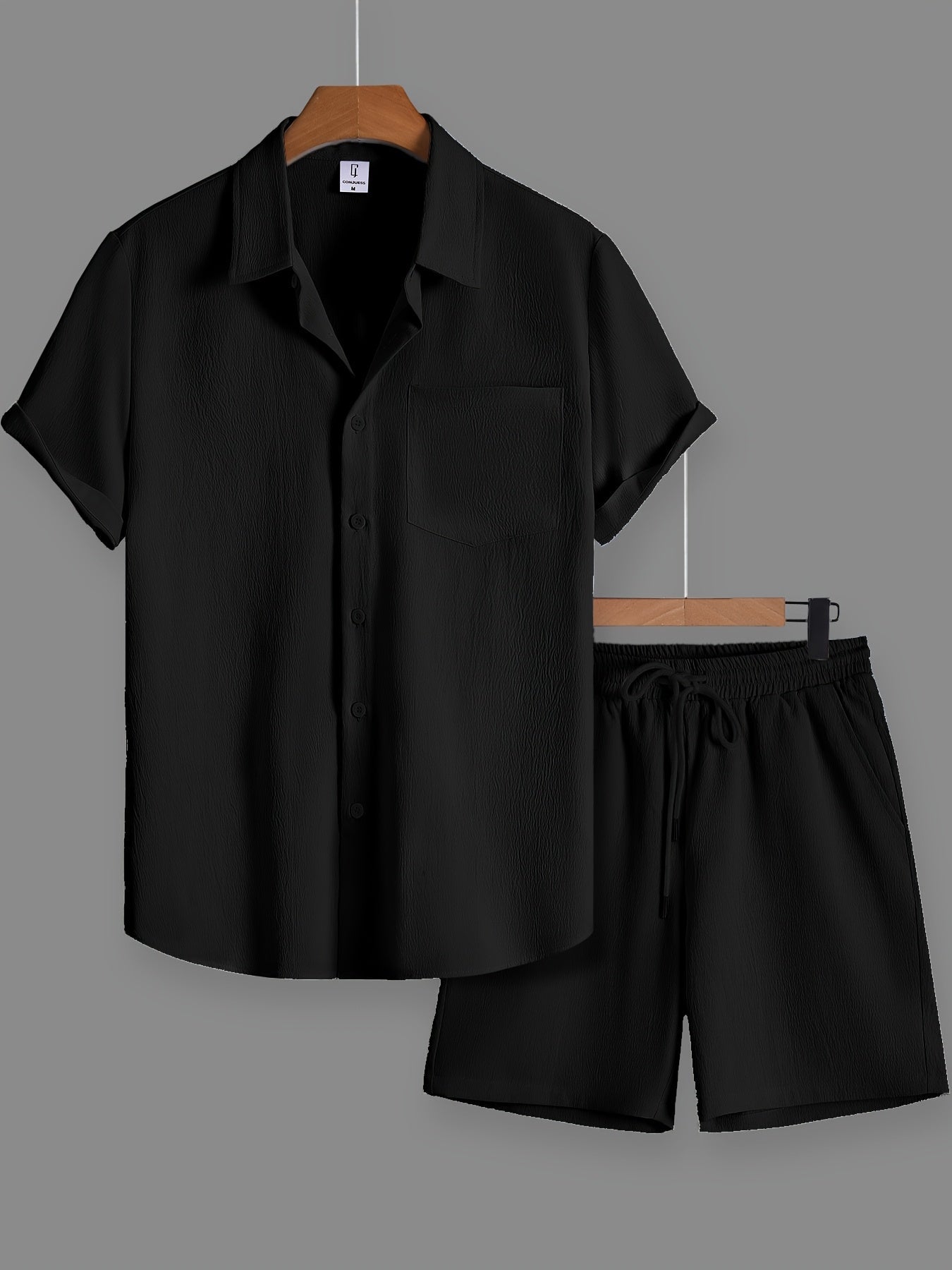 Herren Freizeit Kurzarm Set – Modernes Button-Down Hemd & Shorts für entspannte Looks