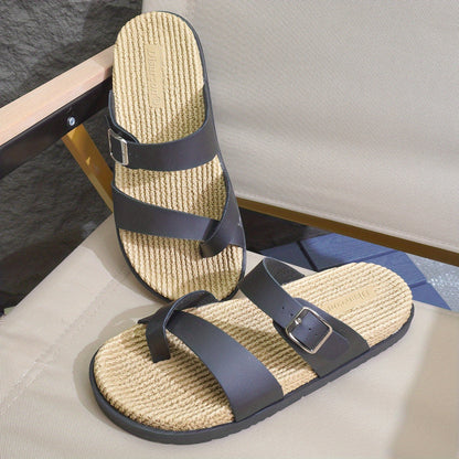 Herren Sandalen mit Zehenschlaufe und breiten Riemen – Bequeme Freizeitschuhe für Alltag, Strand & Urlaub