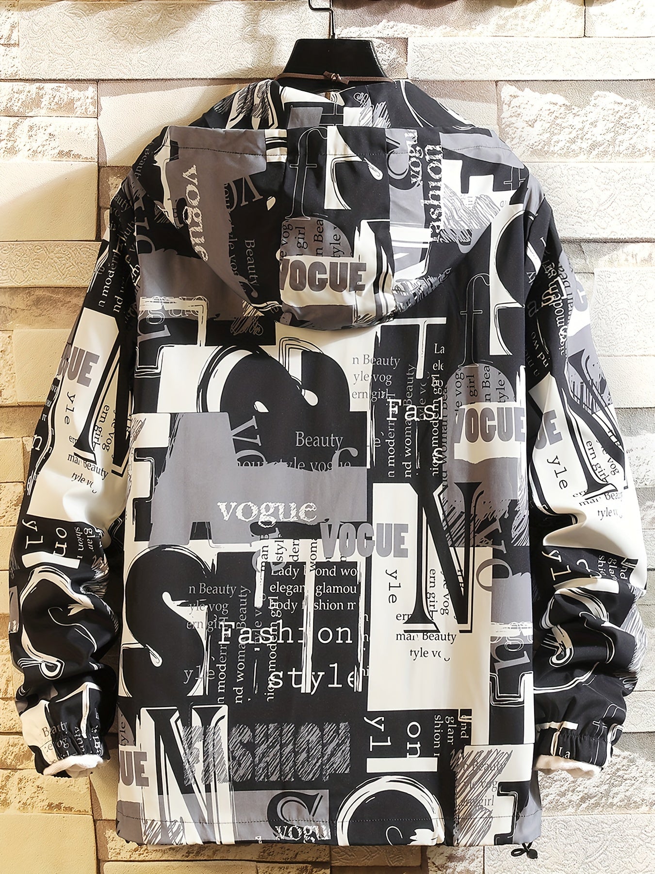 Kapuzenjacke mit auffälligem Buchstaben-Print für Herren und Damen