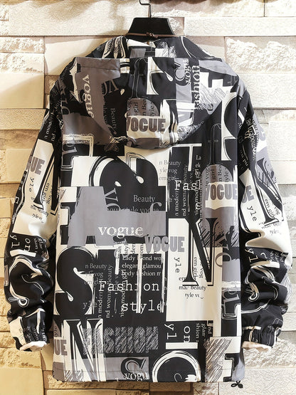 Kapuzenjacke mit auffälligem Buchstaben-Print für Herren und Damen