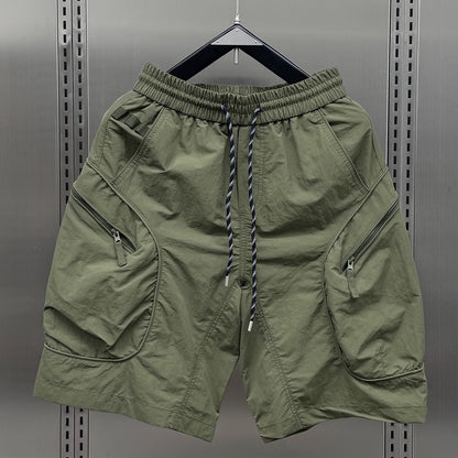 Herren Utility Cargo Shorts mit Reißverschlusstaschen – Urban Athleisure Style