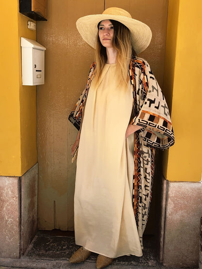 Damen Kimono Lang Boho Stil mit Ethno-Muster – Eleganter Überwurf für Strand, Zuhause & Freizeit