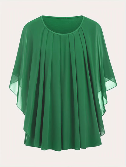 Damen Elegante Oversize Chiffon Bluse für Ausgehen und Büro
