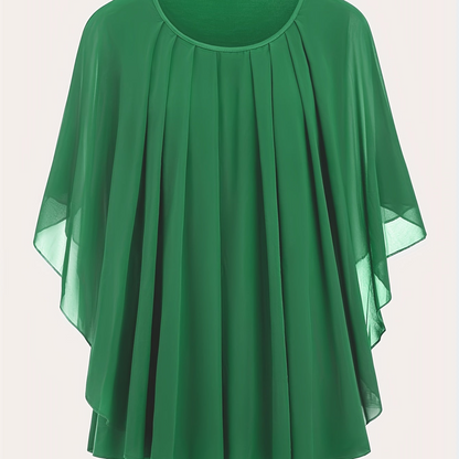 Damen Elegante Oversize Chiffon Bluse für Ausgehen und Büro