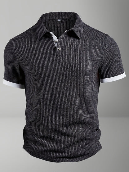 Herren Modernes Strick-Poloshirt mit Struktur und Kurzarm – Stilvoll für Business und Freizeit