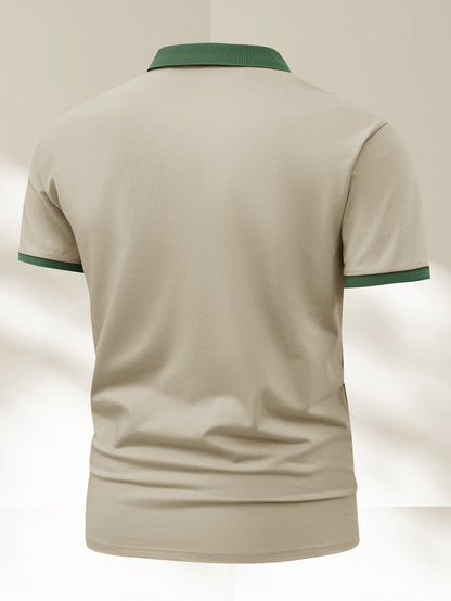 Herren Polo-Shirt mit Kontrastkragen – Eleganter Freizeit- und Business-Look, Umweltbewusstes Design