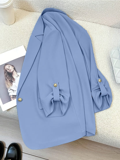 Damen Blazer Anzugjacke mit Umlegekragen und 3/4-Ärmeln – Eleganter Business-Look für Alltag und Büro