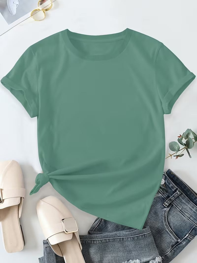 Damen Basic T-Shirt im Casual-Stil für Alltag und Freizeit