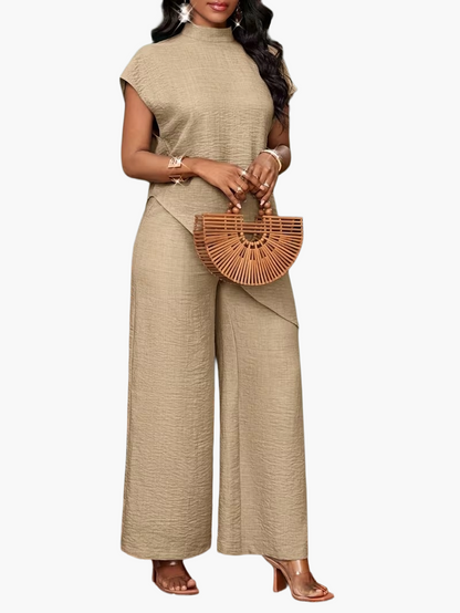 Damen Eleganter Jumpsuit mit Asymmetrischem Überwurf – Stilvoller Einteiler für Freizeit und Events