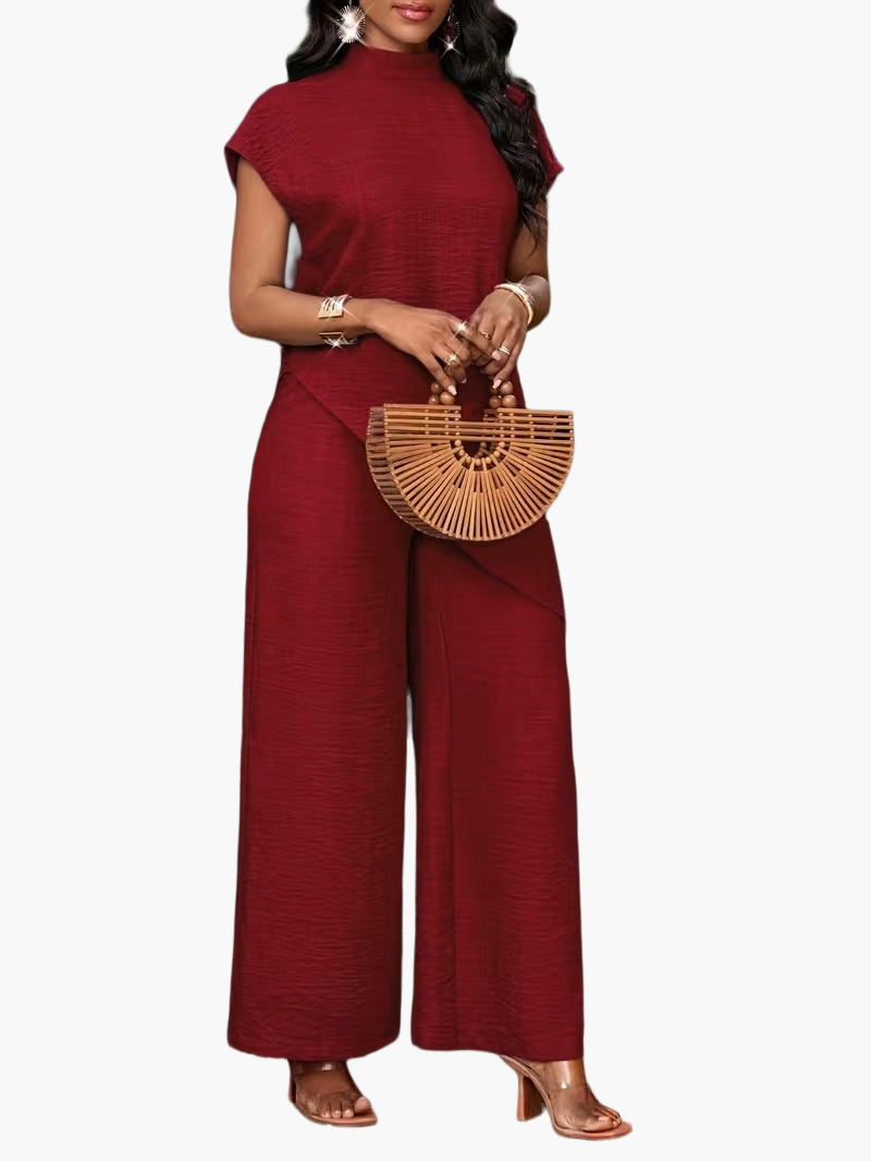 Damen Eleganter Jumpsuit mit Asymmetrischem Überwurf – Stilvoller Einteiler für Freizeit und Events