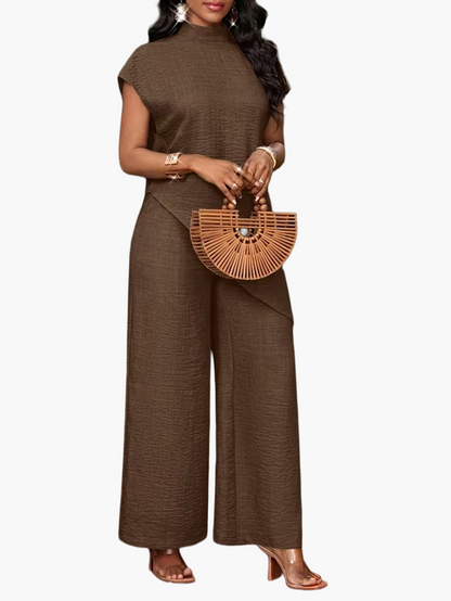 Damen Eleganter Jumpsuit mit Asymmetrischem Überwurf – Stilvoller Einteiler für Freizeit und Events