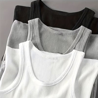 Herren Sportliches Ripp-Tanktop Set – Klassischer Schnitt, Modernes Design, Für Fitness & Freizeit