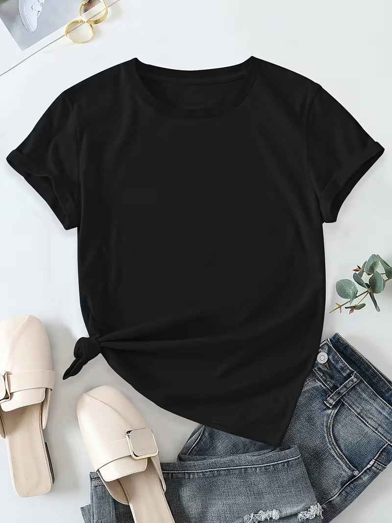 Damen Basic T-Shirt im Casual-Stil für Alltag und Freizeit