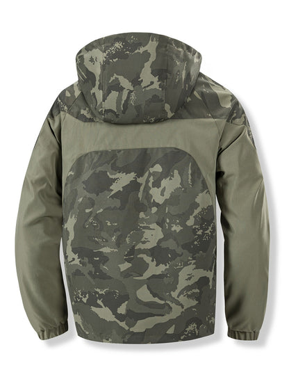 Herren Tarnmuster Jacke mit Kapuze – Grün Camouflage