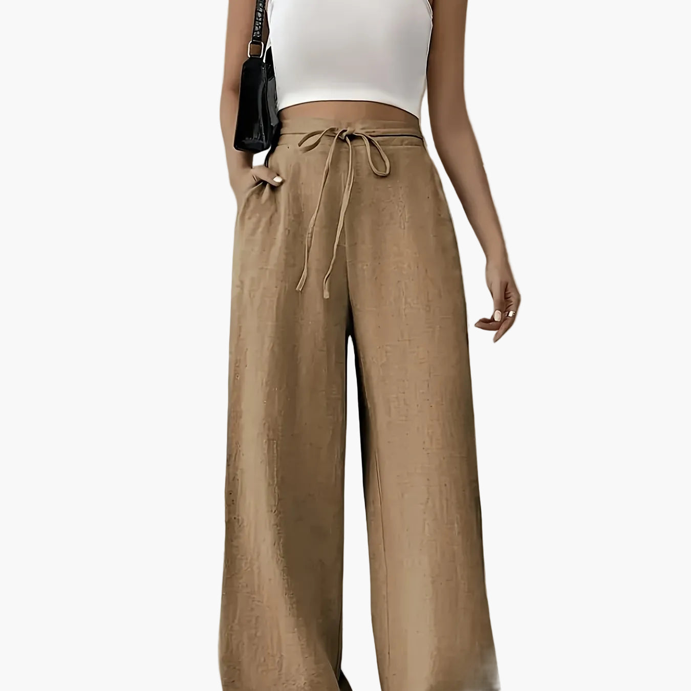 Damen Weite Bein Freizeithose mit Kordelzug – Lässige Loungehose für Alltag und Wochenende