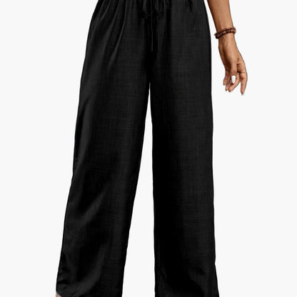 Damen Weite Freizeithose mit Elastikbund – Eleganter Stil für Alltag und Urlaub