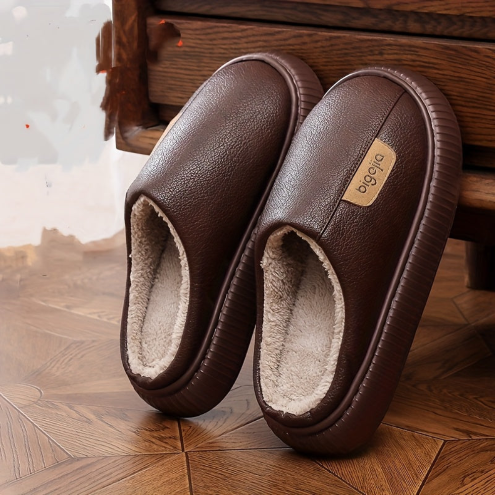 Unisex Winter Pantoffeln mit warmem Futter und rutschfester Sohle