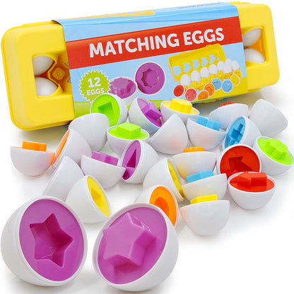 Kinder Lernspielzeug Eier-Set – Pädagogisches Steckspiel zur Formen- und Zahlenzuordnung, ab 3 Jahren