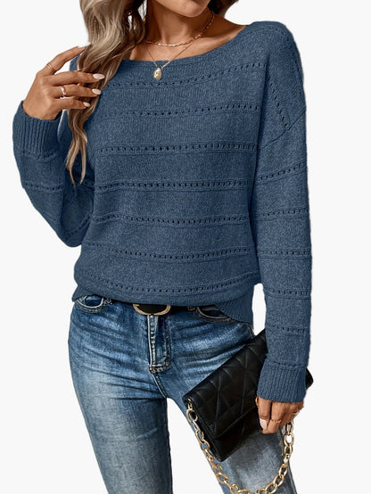 Damen Strickpullover Elegant Lockerer Look Herbst/Winter Freizeitmode