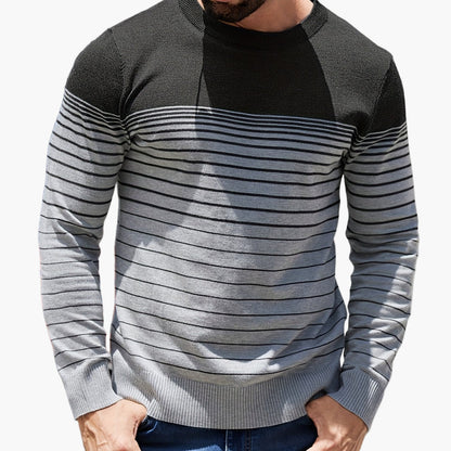 Herren Strickpullover mit Streifenmuster – Modischer Freizeit-Look für Alltag und Büro
