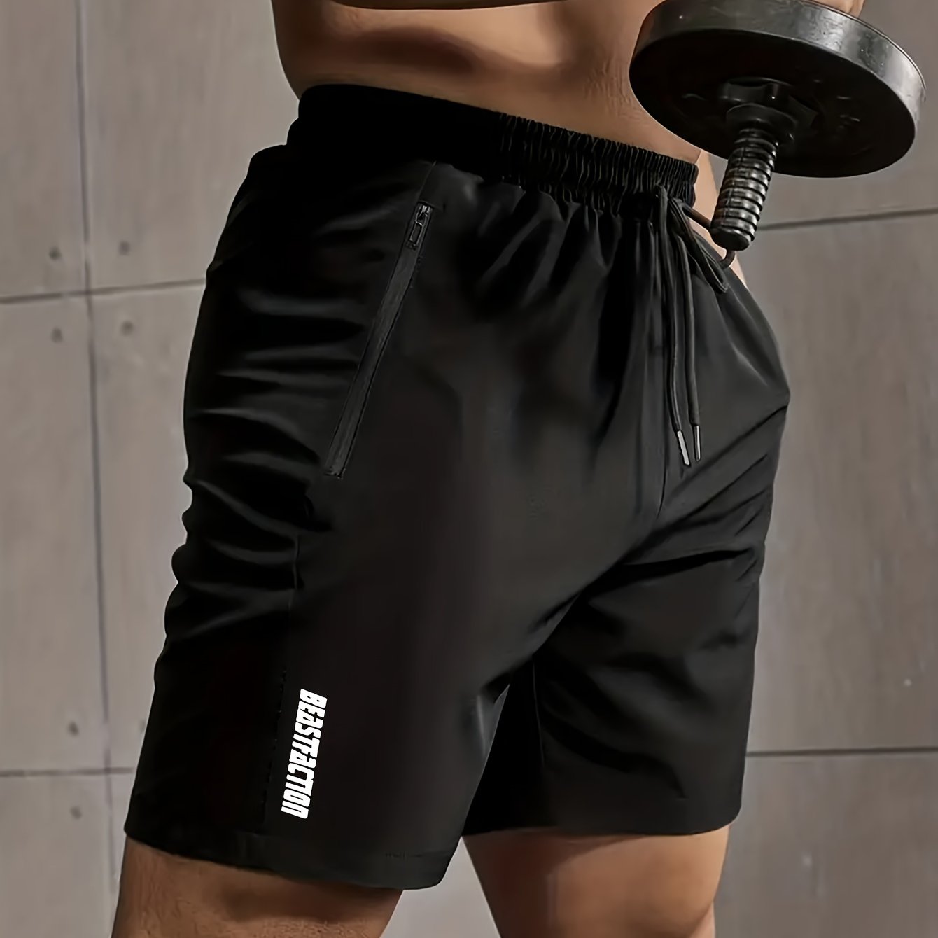 Herren Sportshorts mit Reißverschluss-Taschen – Trainingsshorts für Fitness & Workout