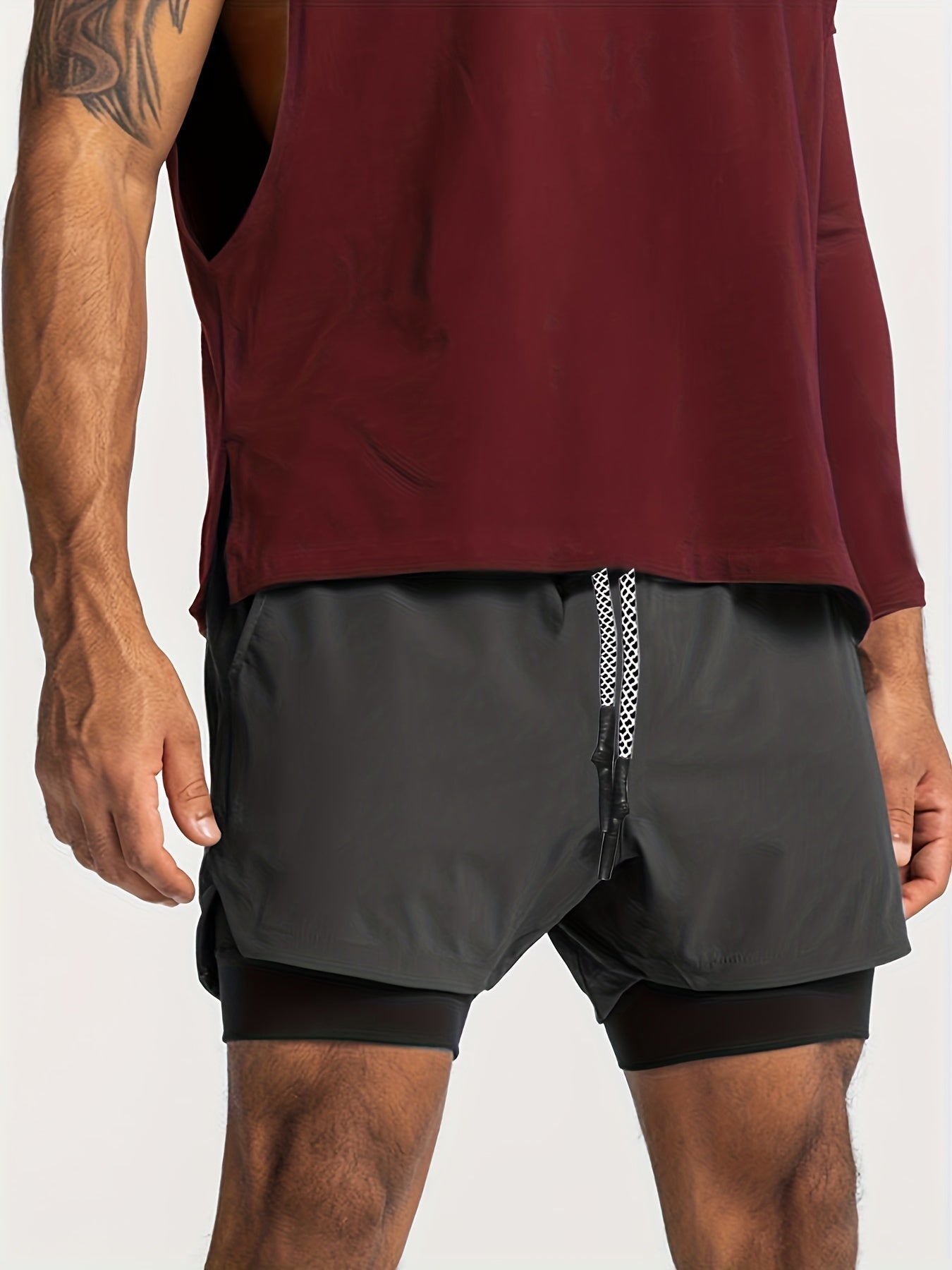 Herren Trainingsshorts mit Doppellage – Perfekt für Fitness, Laufen & Sport
